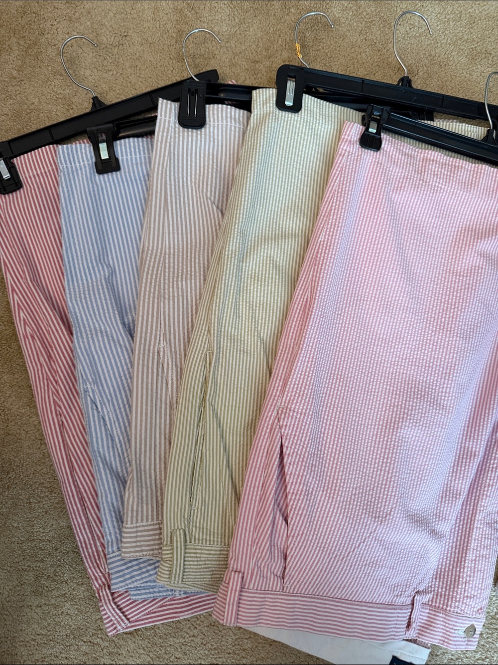 Polo & SaddleBred Seersucker Shorts - Red, Blue, Tan, Green and Pink